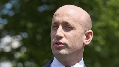 White House Deputy Chief of Staff Stephen Miller speaks to members of the media at the White House, Friday, May 30, 2025, in Washington.