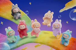 This image provided by Pop Mart, shows Labubu, the plush toy from China’s Pop Mart.