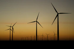 Wind turbines stretch across the horizon at dusk at the Spearville Wind Farm, Sept. 29, 2024, near Spearville, Kan.