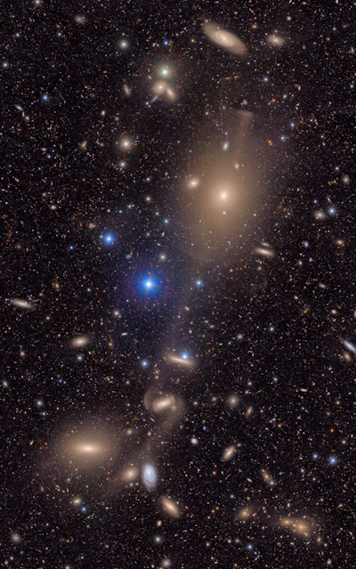 This image provided by the NSF-DOE Vera C. Rubin Observatory shows a small section of the observatory's total view of the Virgo cluster.