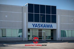 Yaskawa manufacturing facility exterior with modern glass and concrete design