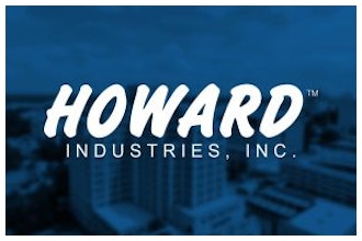 Howard Industries corporate logo over Mississippi skyline.