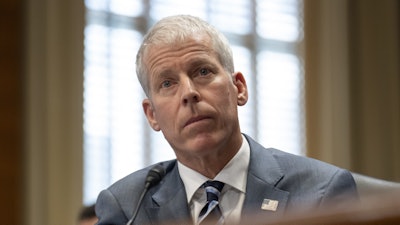 Energy Secretary Chris Wright listens during a hearing of the Senate Committee on Energy and Natural Resources on Capitol Hill, June 18, 2025, in Washington.