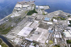 This aerial photo shows Nissan Motor Co's Oppama plant in Yokosuka near Tokyo, in May 15, 2025.