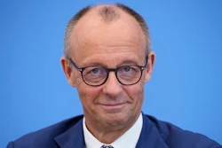 German Chancellor Friedrich Merz attends the annual press conference at the Federal Press Conference in Berlin, Germany, Friday, July 18, 2025.
