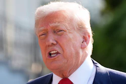 President Donald Trump speaks with reporters before departing on Marine One from the South Lawn of the White House, Friday, July 25, 2025, in Washington. The President is traveling to Scotland.