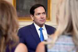 Secretary of State Marco Rubio arrives before a trilateral signing with Azerbaijan's President Ilham Aliyev and Armenia's Prime Minister Nikol Pashinyan in the State Dining Room of the White House, Friday, Aug. 8, 2025, in Washington.