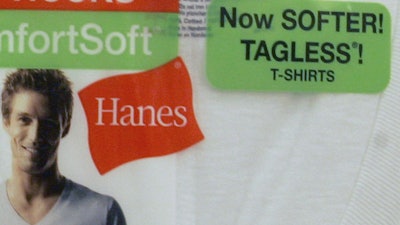 In this April 21, 2008 file photo, Hanes underwear is seen on display at a store in Charlotte, N.C.