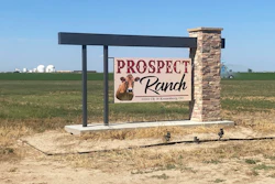 A sign stands at Prospect Ranch outside of Prospect Valley Dairy east of Keenesburg, Colo., Aug. 21, 2025.