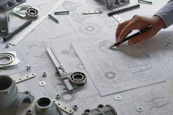Mechanical blueprint and design , lacking AI