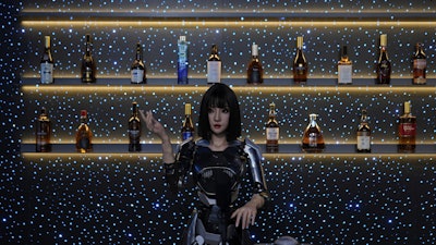 A humanoid robot works at the reception of a restaurant at the Robot Mall, said to be the world's first humanoid intelligent robot 4S store, in Beijing, China, Wednesday, Aug. 6, 2025.