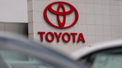 A Toyota logo is seen at a dealership in El Monte, Calif., Thursday, March 27, 2025.