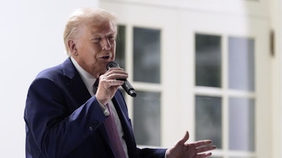 President Trump in the Rose Garden of the White House, Sept. 5, 2025.