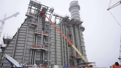Construction continues at Entergy's Orange County Advanced Power Station, a 1,215-megawatt facility, Monday, Feb. 24, 2025, in Orange, Texas.