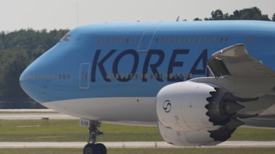 A Korean Air charter plane carrying Korean workers detained in immigration raid at Georgia factory leaves Hartsfield-Jackson International Airport in Atlanta bound for South Korea, Thursday, Sept. 11, 2025.
