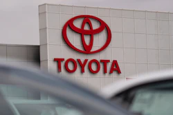 A Toyota logo is seen at a dealership in El Monte, Calif., Thursday, March 27, 2025.