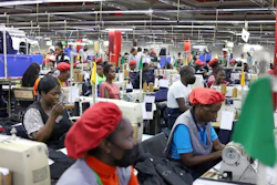 Factory workers operate machines to make garments at United Aryan EPZ Limited in Ruaraka on the outskirts of Nairobi, Kenya, March 21, 2025.