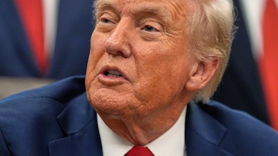 President Trump speaks in the Oval Office, Sept. 30, 2025.