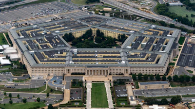 The Pentagon, the headquarters for the U.S. Department of Defense, is seen from the air, Sept. 20, 2025, in Arlington, Va.