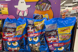 Halloween candy is displayed in a grocery store in Carmel, Ind., Oct. 20, 2025.