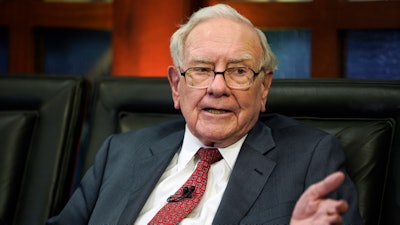 Berkshire Hathaway Chairman and CEO Warren Buffett speaks during an interview with Liz Claman on Fox Business Network's 'Countdown to the Closing Bell,' May 7, 2018, in Omaha, Neb.