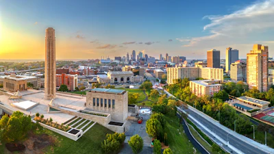 Skyline of Kansas City, Missouri.