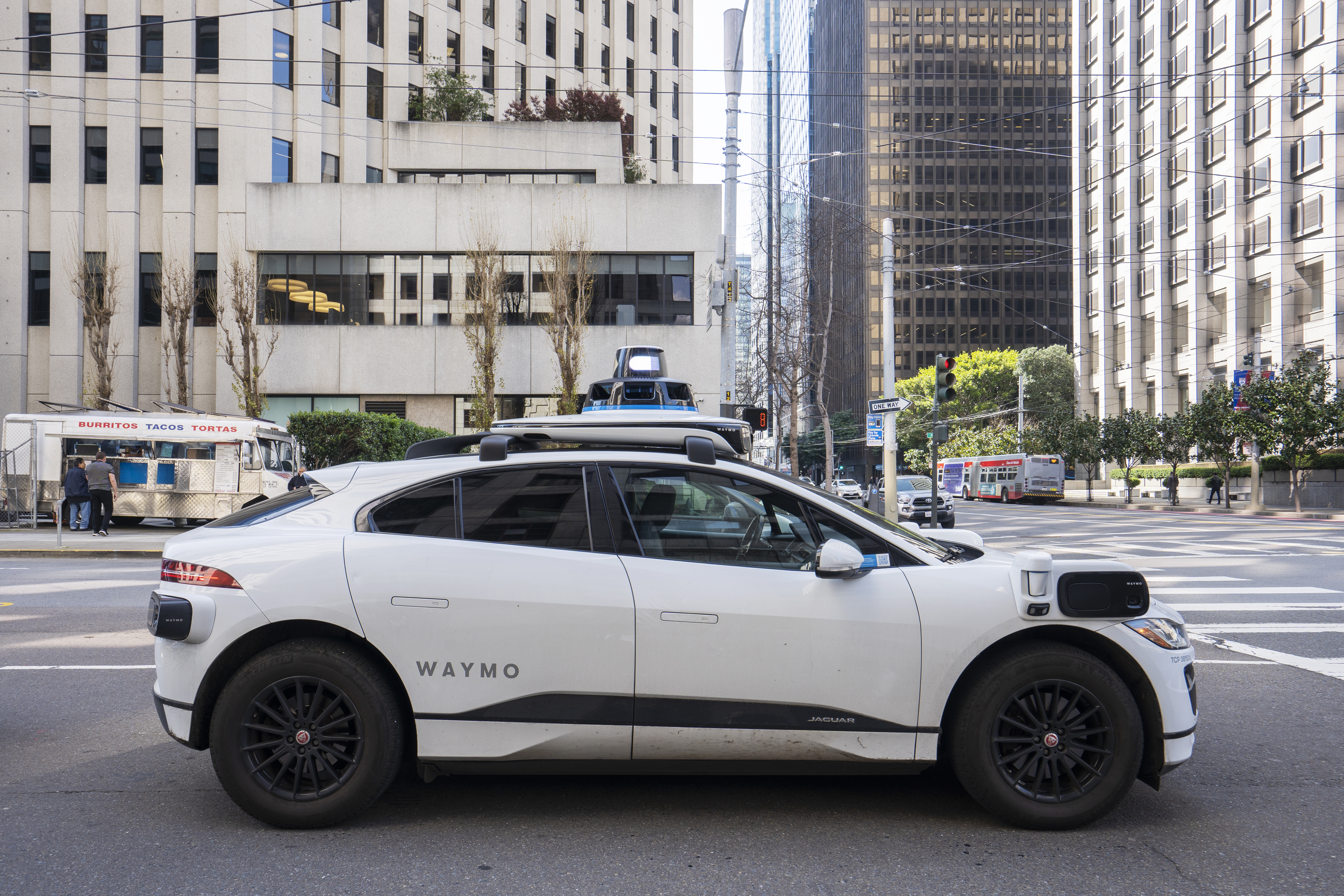 A Waymo all-electric robotaxi.