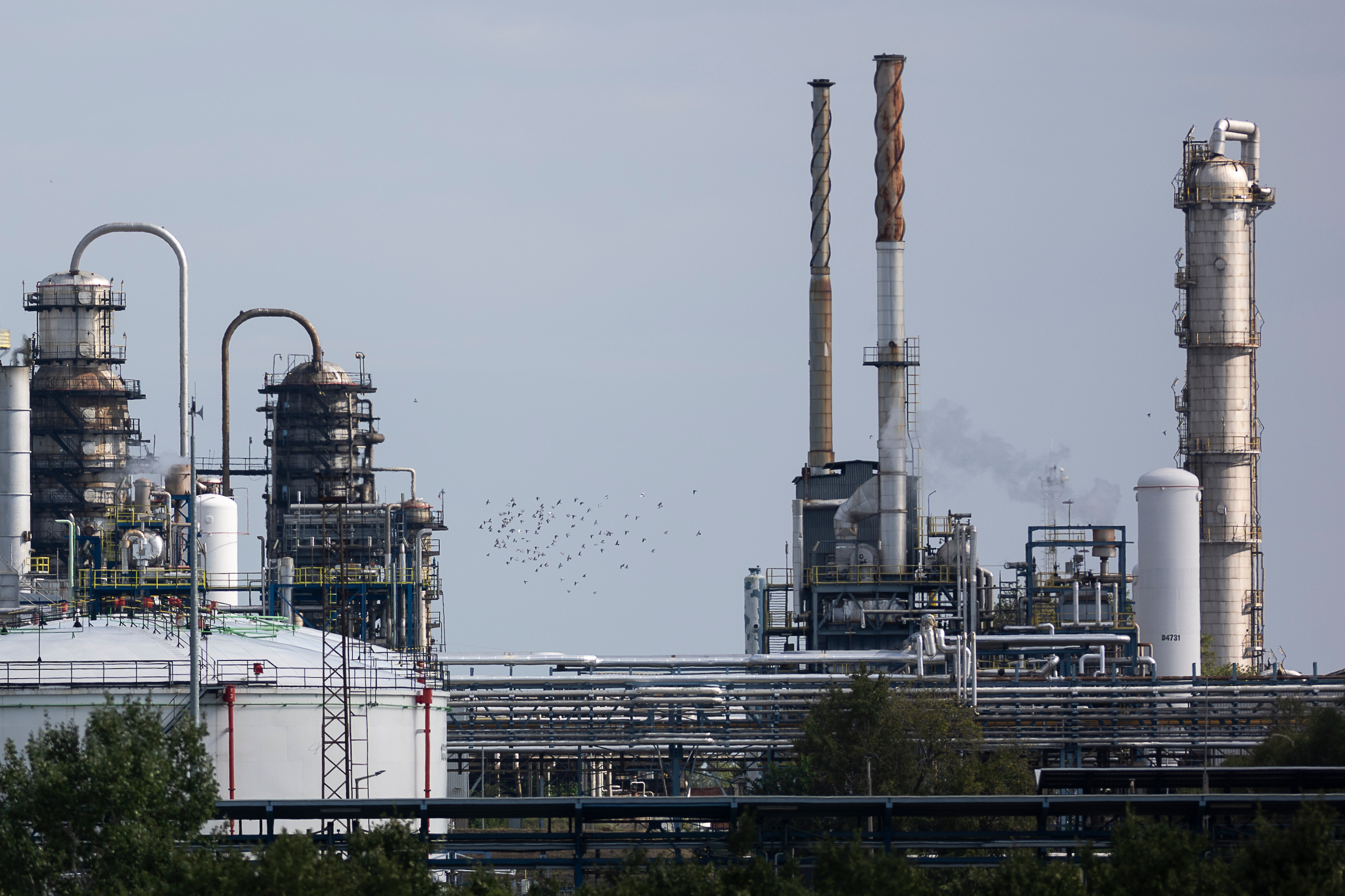 A general view of MOL's Danube refinery which produces fuel from Russian crude oil in Sz&aacute;zhalombatta, Hungary, on Sept. 27, 2025.