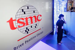 This photo shows the logo of TSMC (Taiwan Semiconductor Manufacturing Company) during the Taiwan Innotech Expo at the World Trade Center in Taipei, Taiwan, Oct. 14, 2022.