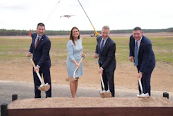 Aerojet Rocketdyne President Ken Bedingfield (third from the left) and Arkansas Gov. Sarah Huckabee Sanders are joined by state and local officials at the L3Harris groundbreaking.