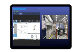The Olis app enables Mid Atlantic Machinery to access a live video feed of their cells in the field, including system logs and diagnostic data. The integrator can also access the teach pendant of the robot – here a UR20 from Universal Robots – to help guide and teach customers.