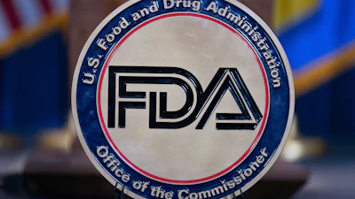 The Food and Drug Administration seal is seen at the Hubert Humphrey Building Auditorium in Washington, April 22, 2025.