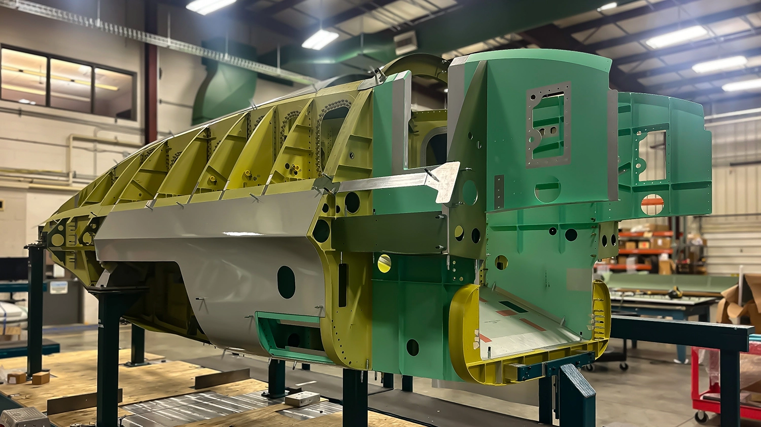 The X-65 fuselage takes shape at Aurora’s Bridgeport, West Virginia facility.