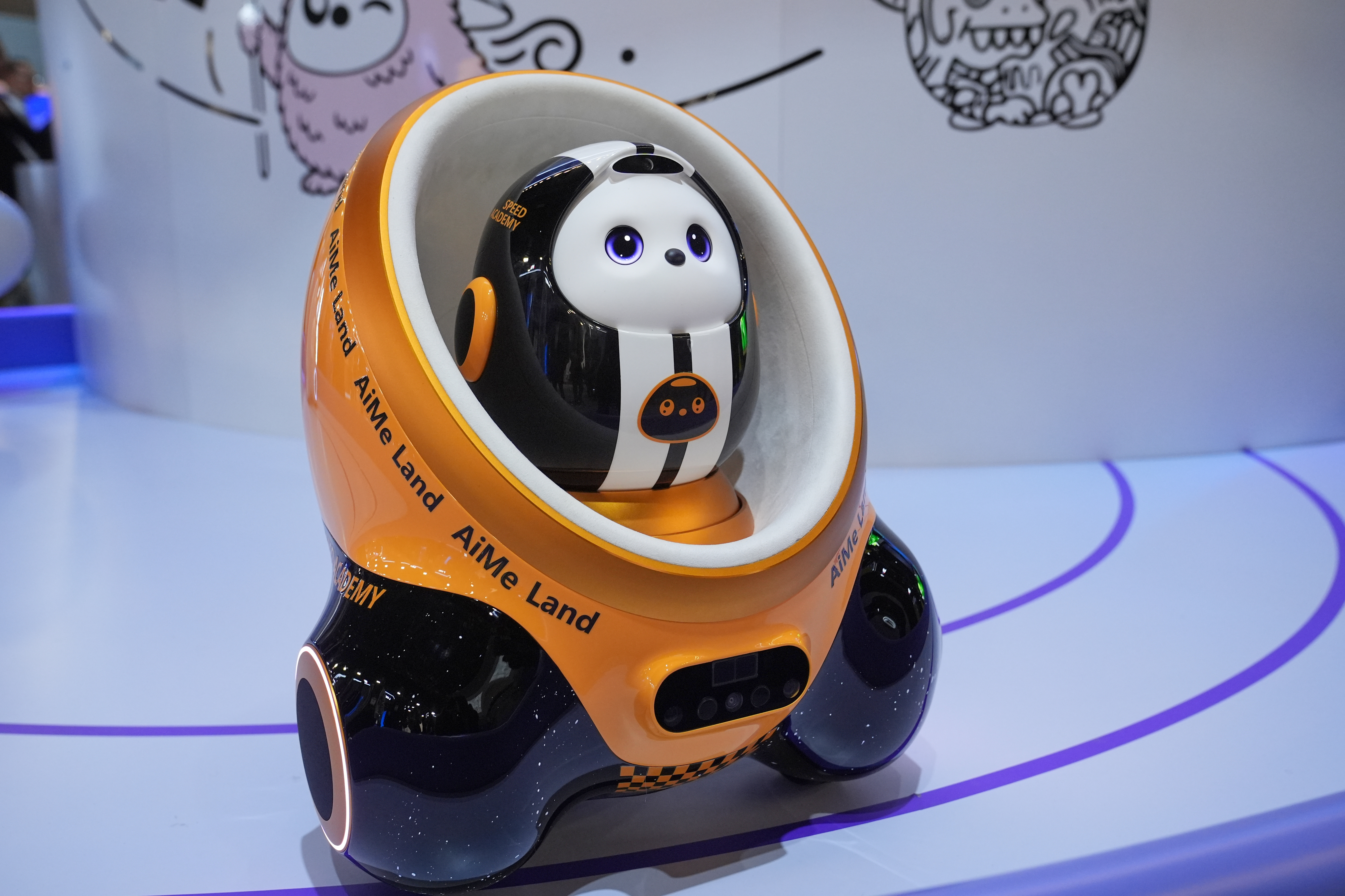 An AiMe Land sits on display at the TCL booth during the CES tech show Tuesday, Jan. 6, 2026, in Las Vegas.
