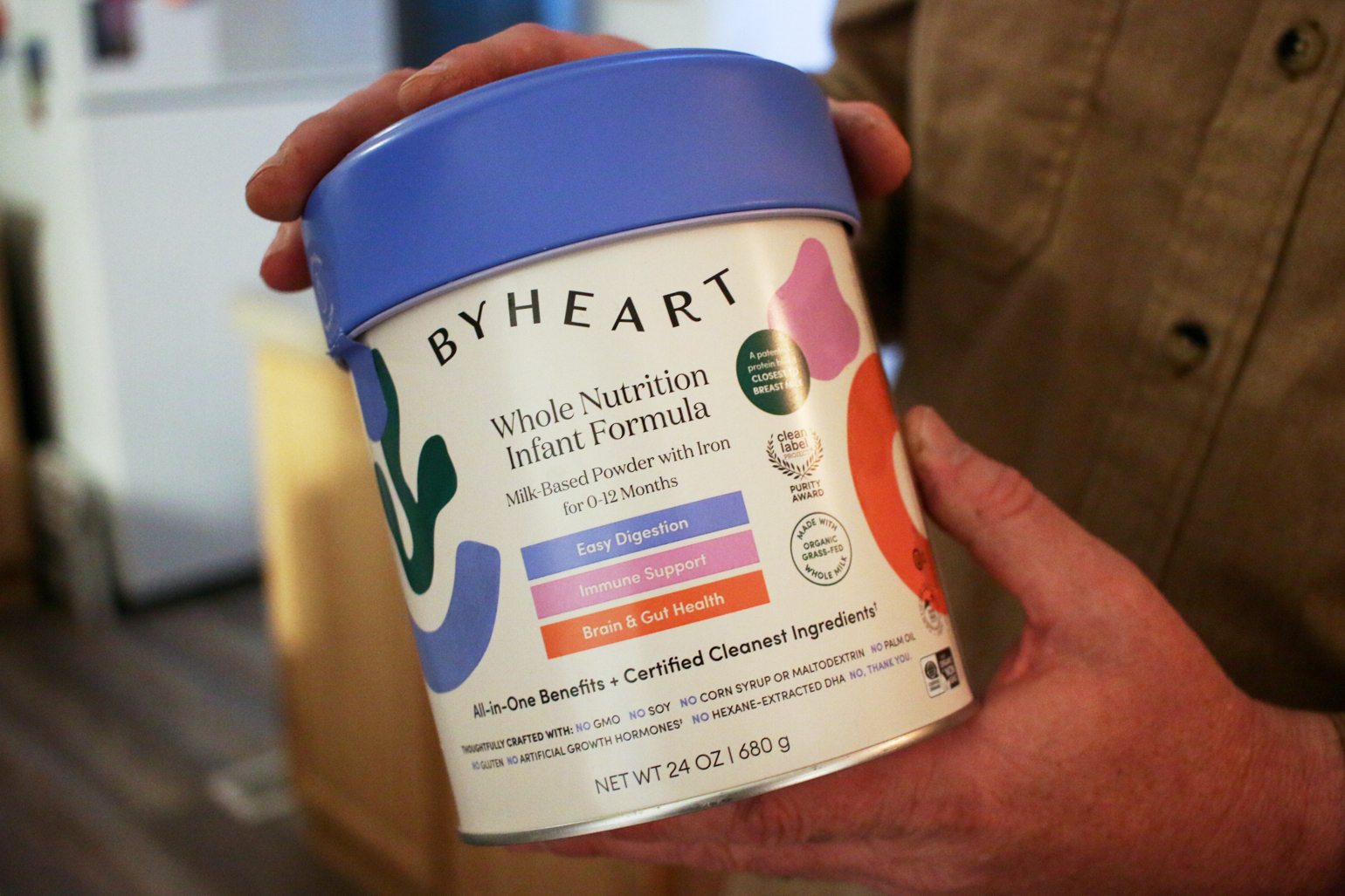 A container of ByHeart baby formula, Flagstaff, Ariz., Nov. 12, 2025.