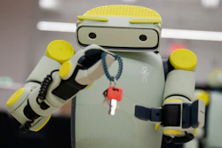 While being operated remotely, Fauna Robotics' new robot named Sprout shows off its dexterity in New York, Wednesday, Jan. 14, 2026.
