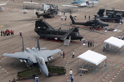 A static display of aircrafts during the Singapore Air Show on Wednesday, Feb. 4, 2026.