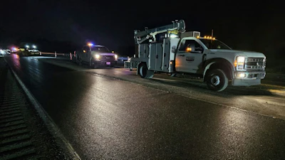 A stretch of road near Rockwall, Texas, paved with plastic-infused asphalt.