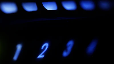 This file photo shows an LED-illuminated wireless router in Philadelphia on July 27, 2008.