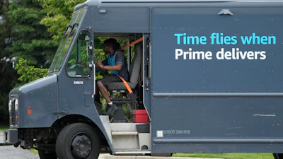 An Amazon truck makes deliveries in Wheeling, Ill., May 16, 2024.