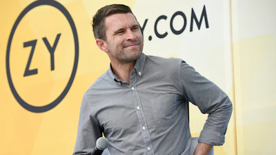 In this July 21, 2018, file photo Allbirds co-founder Tim Brown speaks at OZY Fest in Central Park in New York. Online shoe brand Allbirds plans to more than double its store count next year, hoping to reach shoppers who want to touch and try on their wool shoes.