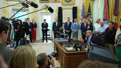 President Donald Trump during an event in the Oval Office, May 21, 2026.