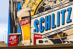 Mural in Milwaukee's Schlitz Park neighborhood, June 2025.