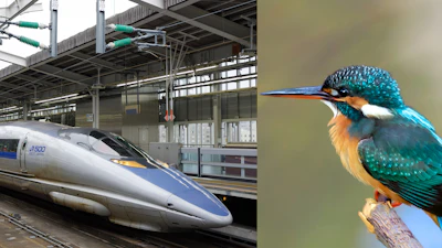 The nose of a Japanese high-speed train resembles a kingfisher’s beak.