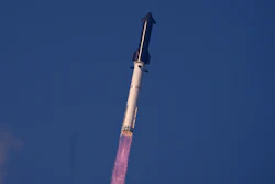 SpaceX's mega rocket Starship makes a test flight from Starbase, Texas, Friday, May 22, 2026.