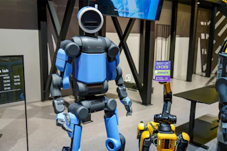 Boston Dynamics received a $25 million award to fund projects tied to manufacturing, workforce training and operations for the company’s Atlas (left), Spot (lower right) and Stretch platforms.