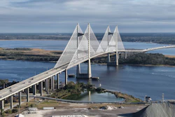 The Dames Point Bridge spanning the St. Johns River in Jacksonville, Florida.