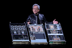 Nvidia CEO Jensen Huang delivers a speech during the Computex 2026 exhibition in Taipei, Taiwan, Monday, June 1, 2026.