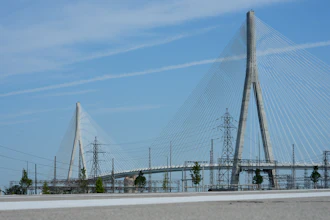 The Gordie Howe International bridge between Detroit and Windsor, Ontario, July 24, 2026.