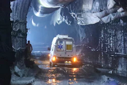 In this image provided by the Information and Public Relations Department, Government of Sikkim, an ambulance moves through an under-construction tunnel at a hydropower project in Samardung village, about 40 kms. (25 miles) from Gangtok, India, late Monday, July 20, 2026.